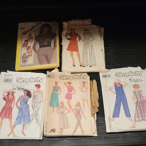 Simplicity Sewing Patterns Lot Of 5
